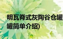 明瓦脊式灰陶谷仓罐(对于明瓦脊式灰陶谷仓罐简单介绍)