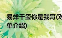 易烊千玺你是我哥(对于易烊千玺你是我哥简单介绍)