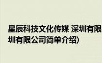 星辰科技文化传媒 深圳有限公司(对于星辰科技文化传媒 深圳有限公司简单介绍)