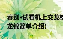 春别·试看机上交龙锦(对于春别·试看机上交龙锦简单介绍)
