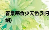 春景寒食少天色(对于春景寒食少天色简单介绍)