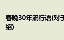春晚30年流行语(对于春晚30年流行语简单介绍)