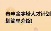 春申金字塔人才计划(对于春申金字塔人才计划简单介绍)