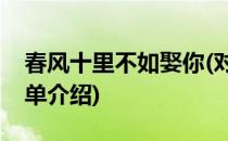 春风十里不如娶你(对于春风十里不如娶你简单介绍)