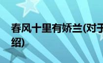 春风十里有娇兰(对于春风十里有娇兰简单介绍)