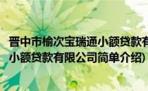 晋中市榆次宝瑞通小额贷款有限公司(对于晋中市榆次宝瑞通小额贷款有限公司简单介绍)