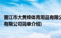 晋江市大黄蜂体育用品有限公司(对于晋江市大黄蜂体育用品有限公司简单介绍)