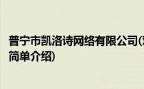 普宁市凯洛诗网络有限公司(对于普宁市凯洛诗网络有限公司简单介绍)