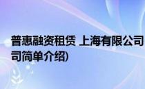 普惠融资租赁 上海有限公司(对于普惠融资租赁 上海有限公司简单介绍)