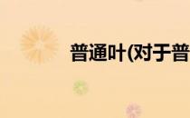 普通叶(对于普通叶简单介绍)