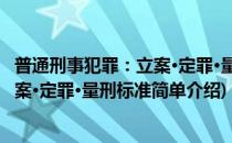 普通刑事犯罪：立案·定罪·量刑标准(对于普通刑事犯罪：立案·定罪·量刑标准简单介绍)