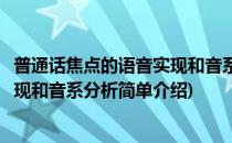 普通话焦点的语音实现和音系分析(对于普通话焦点的语音实现和音系分析简单介绍)