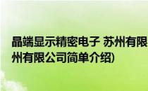 晶端显示精密电子 苏州有限公司(对于晶端显示精密电子 苏州有限公司简单介绍)