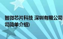 智微芯片科技 深圳有限公司(对于智微芯片科技 深圳有限公司简单介绍)