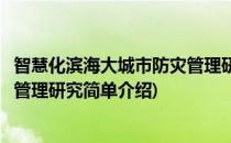 智慧化滨海大城市防灾管理研究(对于智慧化滨海大城市防灾管理研究简单介绍)