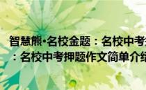 智慧熊·名校金题：名校中考押题作文(对于智慧熊·名校金题：名校中考押题作文简单介绍)