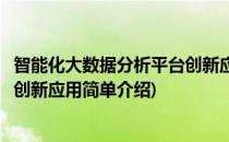 智能化大数据分析平台创新应用(对于智能化大数据分析平台创新应用简单介绍)