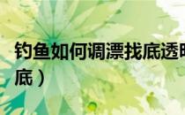 钓鱼如何调漂找底透明视频（钓鱼如何调漂找底）