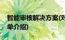 智能审核解决方案(对于智能审核解决方案简单介绍)