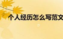 个人经历怎么写范文（个人经历怎么写）
