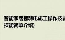 智能家居强弱电施工操作技能(对于智能家居强弱电施工操作技能简单介绍)