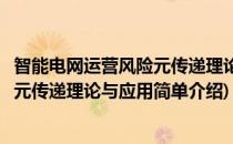 智能电网运营风险元传递理论与应用(对于智能电网运营风险元传递理论与应用简单介绍)