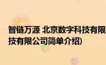 智链万源 北京数字科技有限公司(对于智链万源 北京数字科技有限公司简单介绍)