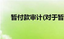 暂付款审计(对于暂付款审计简单介绍)