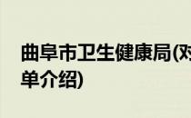 曲阜市卫生健康局(对于曲阜市卫生健康局简单介绍)