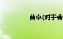 曹卓(对于曹卓简单介绍)