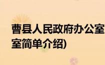曹县人民政府办公室(对于曹县人民政府办公室简单介绍)