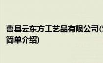 曹县云东方工艺品有限公司(对于曹县云东方工艺品有限公司简单介绍)