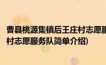曹县桃源集镇后王庄村志愿服务队(对于曹县桃源集镇后王庄村志愿服务队简单介绍)