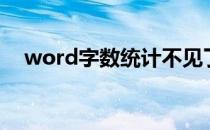 word字数统计不见了（word字数统计）
