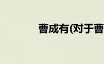 曹成有(对于曹成有简单介绍)
