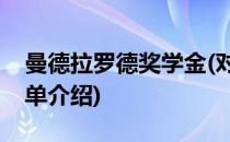 曼德拉罗德奖学金(对于曼德拉罗德奖学金简单介绍)