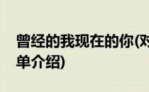 曾经的我现在的你(对于曾经的我现在的你简单介绍)