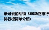 最可爱的动物-360动物排行榜(对于最可爱的动物-360动物排行榜简单介绍)