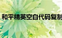 和平精英空白代码复制（和平精英空白代码）