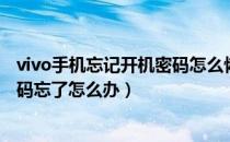 vivo手机忘记开机密码怎么恢复出厂设置（vivo手机开机密码忘了怎么办）