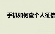 手机如何查个人征信（手机怎么查征信）