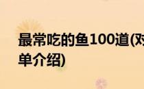 最常吃的鱼100道(对于最常吃的鱼100道简单介绍)