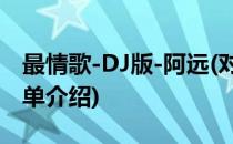 最情歌-DJ版-阿远(对于最情歌-DJ版-阿远简单介绍)
