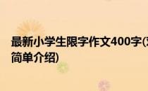 最新小学生限字作文400字(对于最新小学生限字作文400字简单介绍)