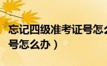 忘记四级准考证号怎么办理（忘记四级准考证号怎么办）