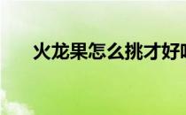 火龙果怎么挑才好吃（火龙果怎么挑）