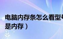 电脑内存条怎么看型号（电脑内存条是运存还是内存）