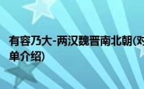 有容乃大-两汉魏晋南北朝(对于有容乃大-两汉魏晋南北朝简单介绍)