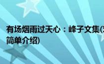 有场烟雨过天心：峰子文集(对于有场烟雨过天心：峰子文集简单介绍)