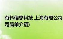 有料信息科技 上海有限公司(对于有料信息科技 上海有限公司简单介绍)